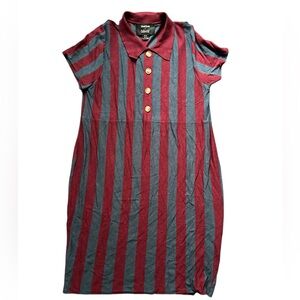 EUC ModCloth x Collectif Maya striped knit pencil polo dress UK 22/ US 18 2X